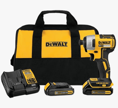 DEWALT Kit de destornillador de impacto inalámbrico de 20 V Max, sin escobillas, 2 baterías y cargador