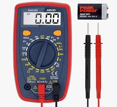 Multímetro Digital AstroAI con Amplificador de Ohmios y Voltios y Prueba de Diodos
