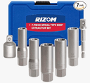 Juego RIZOM de 7 extractores de tuercas profundos tipo espiral